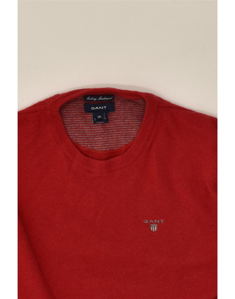 GANT Womens Crew Neck Jumper Sweater UK 22 3XL Red Wool Vintage Gant and Second-Hand Gant from Messina Hembry 