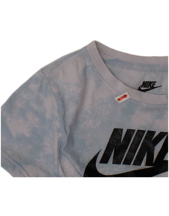 NIKE Boys Graphic T-Shirt Top 6-7 Years Large Blue Tie Dye