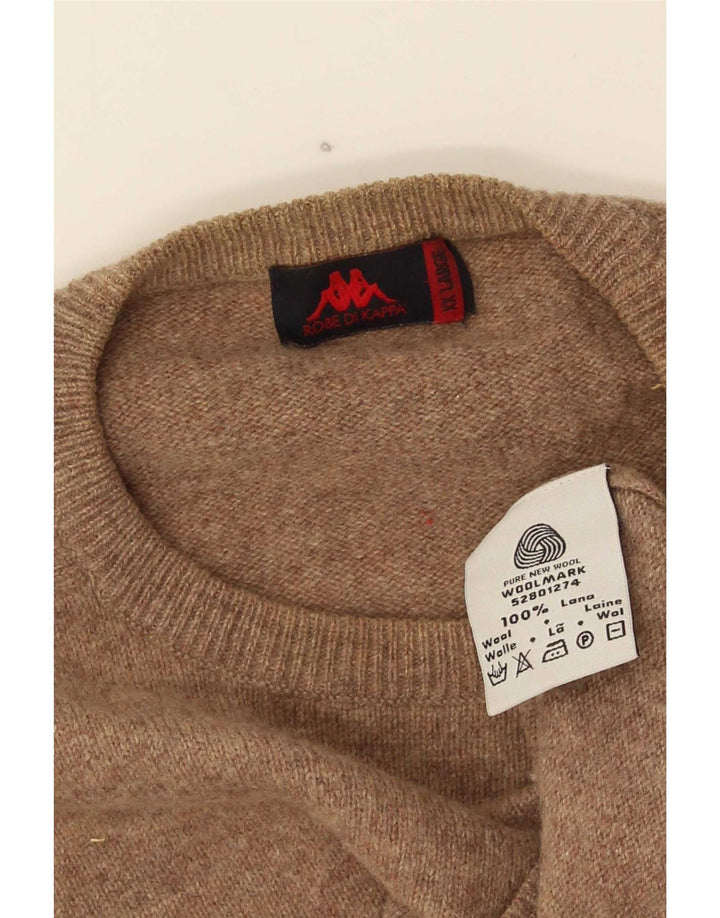 Kappa Mens Crew Neck Jumper Sweater 2XL Beige Wool