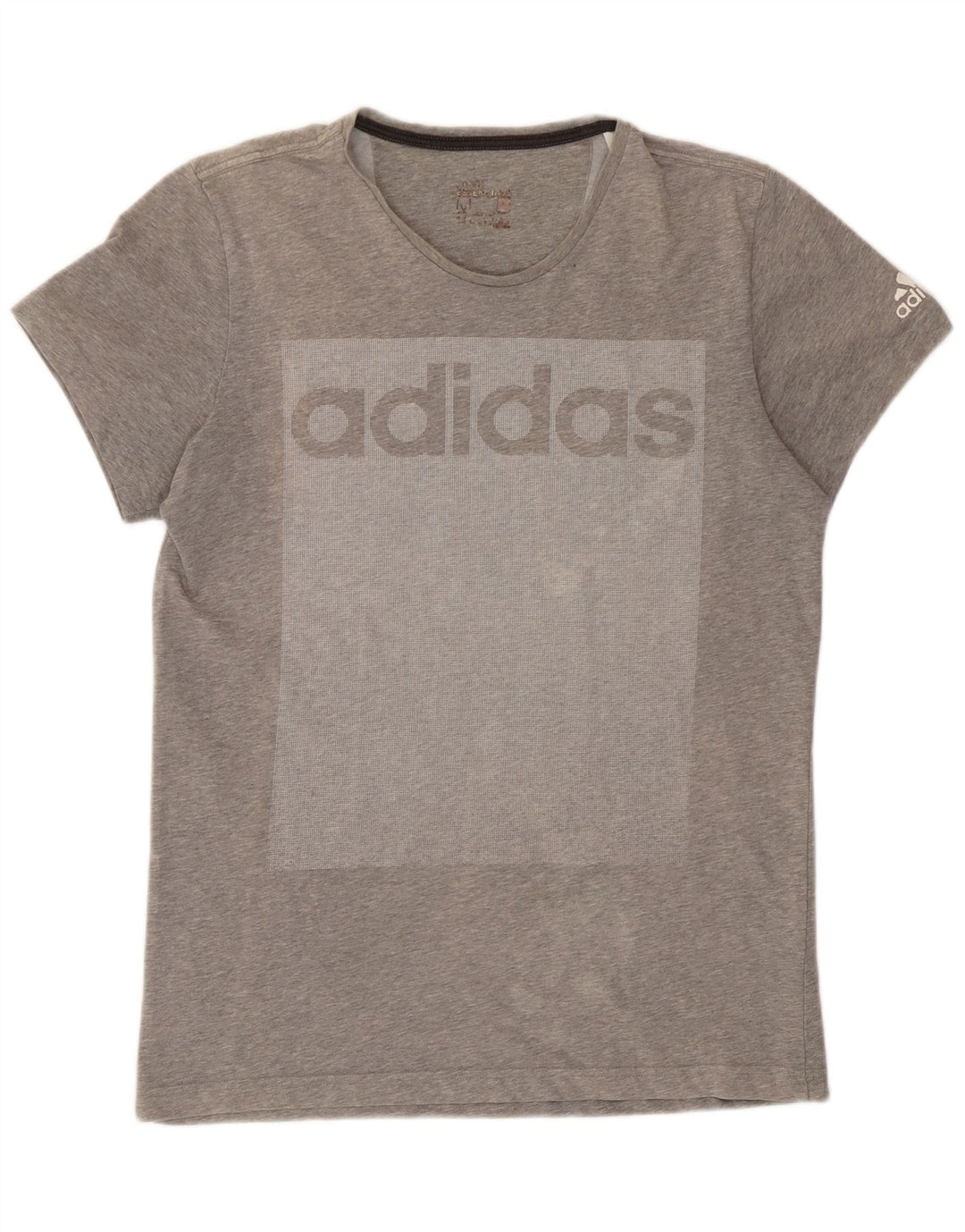 Adidas Mens Graphic T-Shirt Top Medium Grey Colourblock