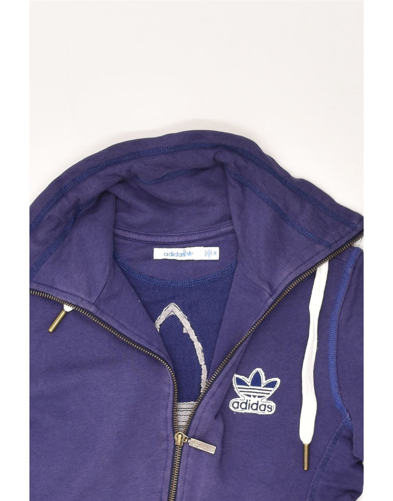 ADIDAS Womens Graphic Tracksuit Top Jacket EU 36 Small Purple Cotton | Vintage Adidas | Thrift | Second-Hand Adidas | Used Clothing | Messina Hembry 