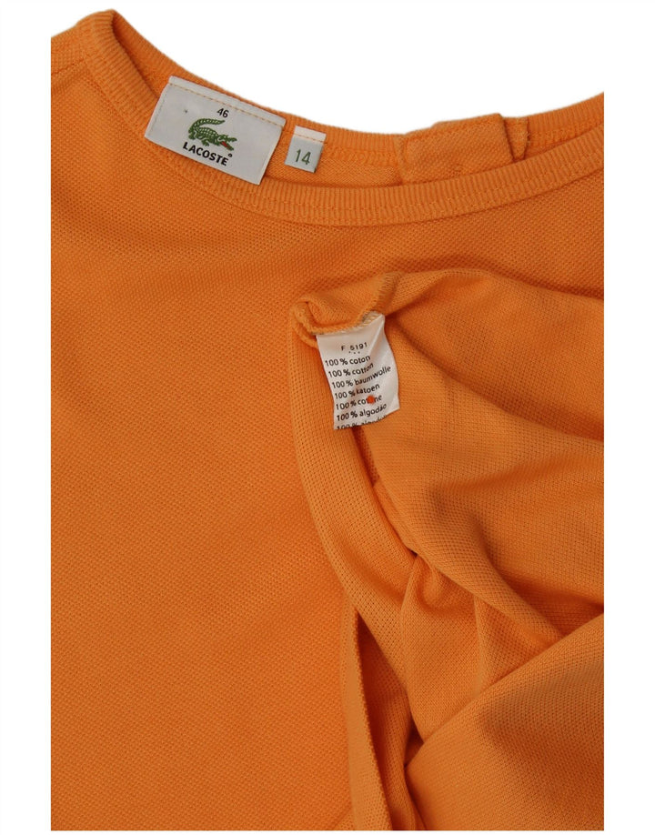 Lacoste Womens Crop Vest Top Size 46 XL Orange Cotton