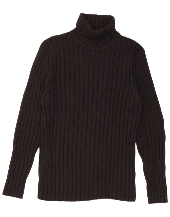 Rifle Mens Roll Neck Jumper Sweater Small Black Merino Wool