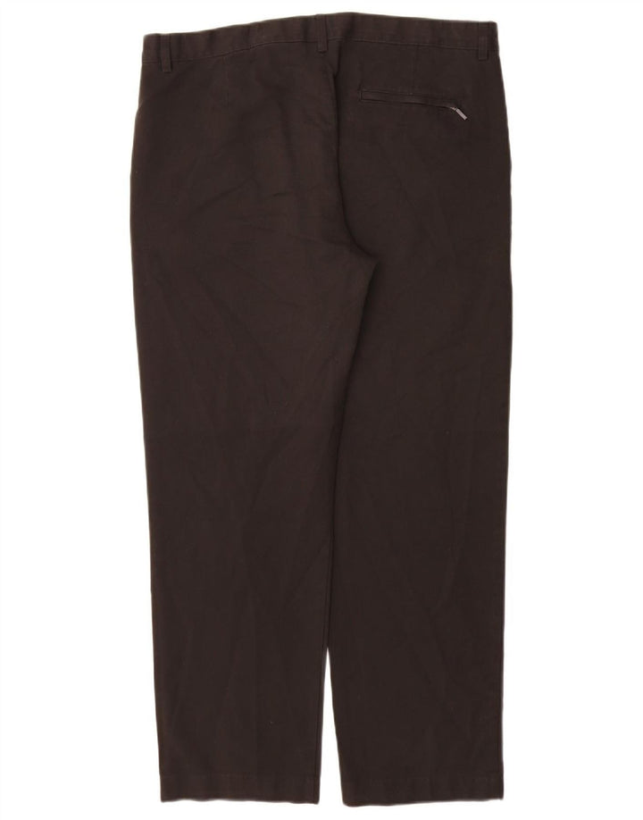 Marks & Spencer Mens Straight Chino Trousers W36 L29 Black Polyester