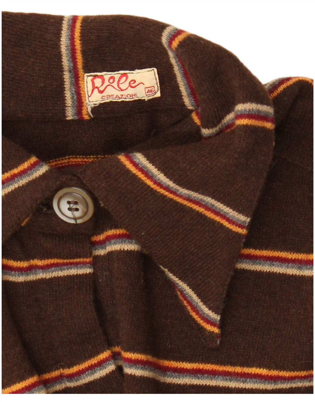 Vintage Womens Pullover Shirt IT 46 Large Brown Striped