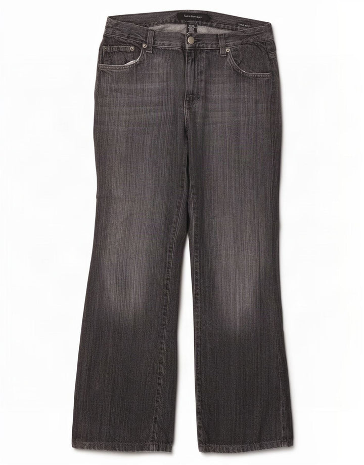 Calvin Klein Womens Low Waist Bootcut Jeans W30 L30 Grey Cotton