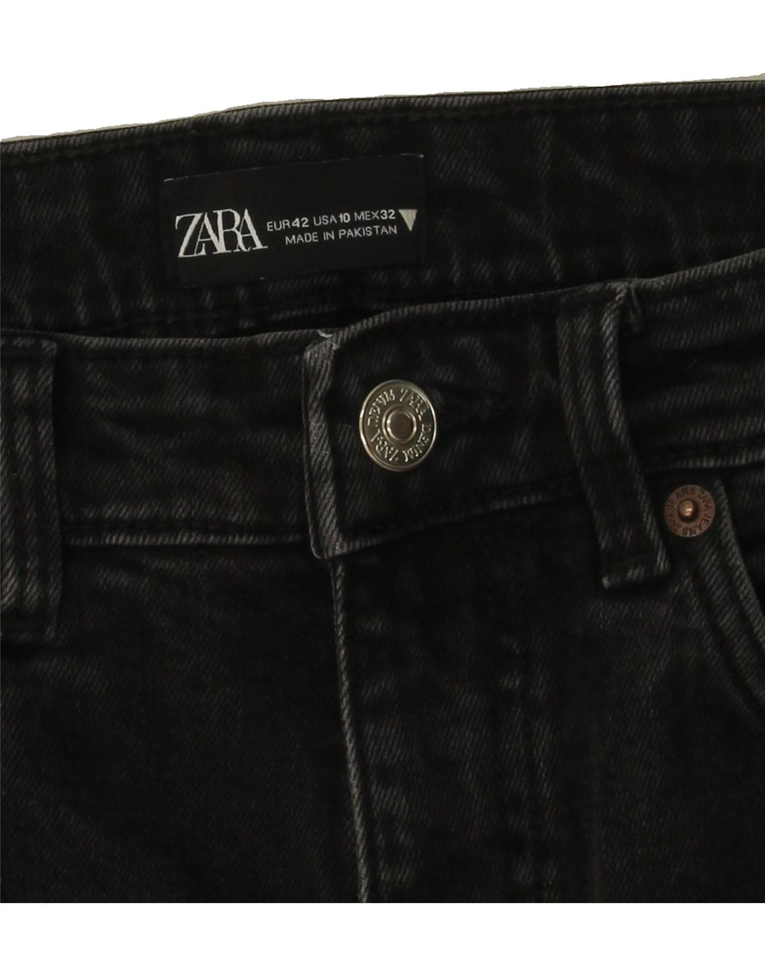 ZARA Womens Bootcut Cropped Jeans EU 42 Large W32  L25 Black Vintage Zara and Second-Hand Zara from Messina Hembry 