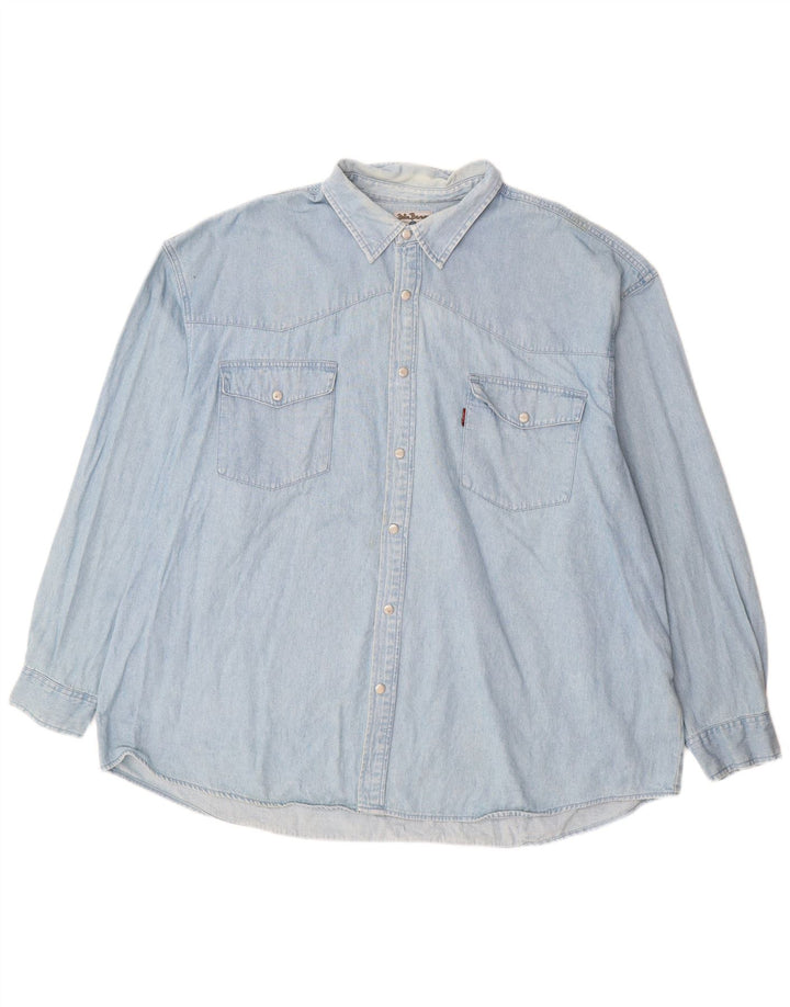 JOHN BANER Mens Denim Shirt 3XL Blue Cotton
