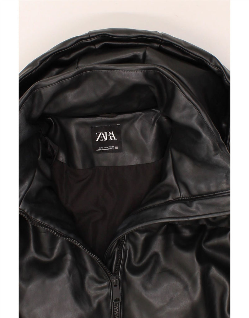 ZARA Mens Hooded Padded Coat UK 40 Large Black Polyester Vintage Zara and Second-Hand Zara from Messina Hembry 