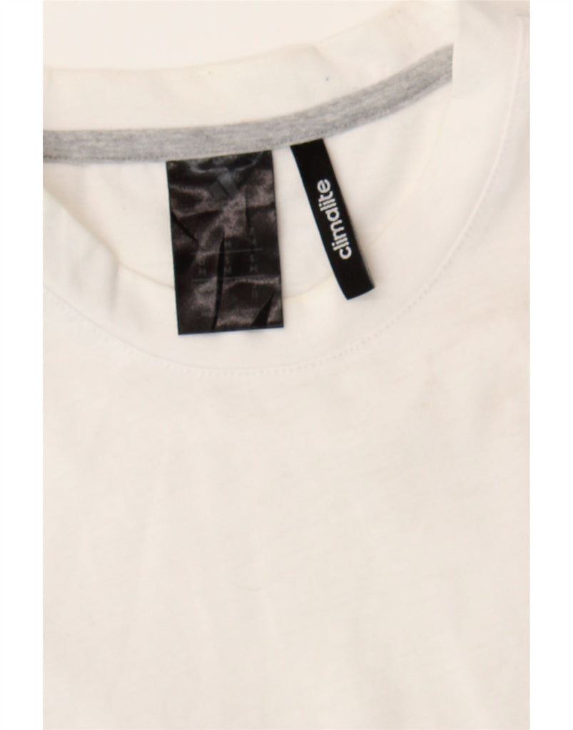 ADIDAS Mens Climalite T-Shirt Top Medium White Polyester Vintage Adidas and Second-Hand Adidas from Messina Hembry 