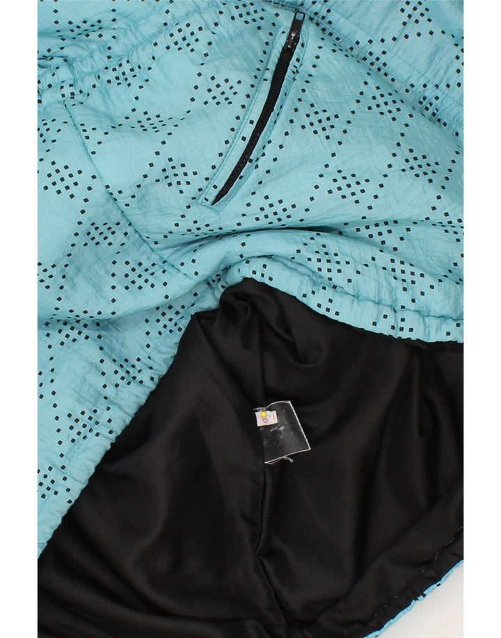 VINTAGE Womens Hooded Windbreaker Coat EU 40 Medium Blue Spotted Vintage Vintage and Second-Hand Vintage from Messina Hembry 