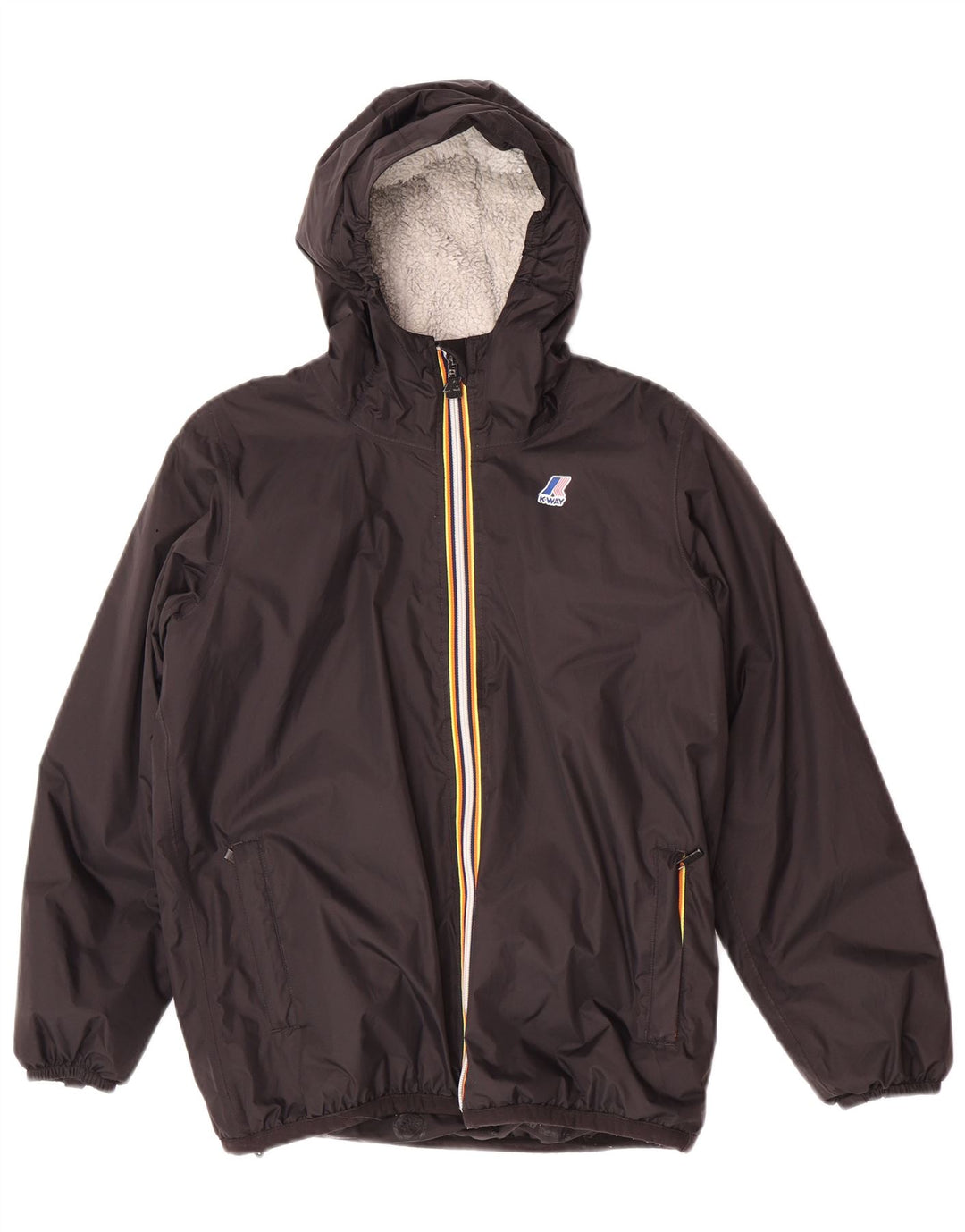 K-Way Boys Hooded Windbreaker Jacket 13-14 Years Black Polyamide