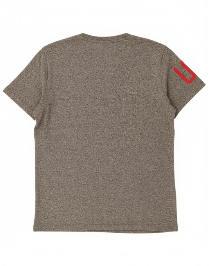 Superdry Mens Graphic T-Shirt Top Large Grey Flecked Cotton