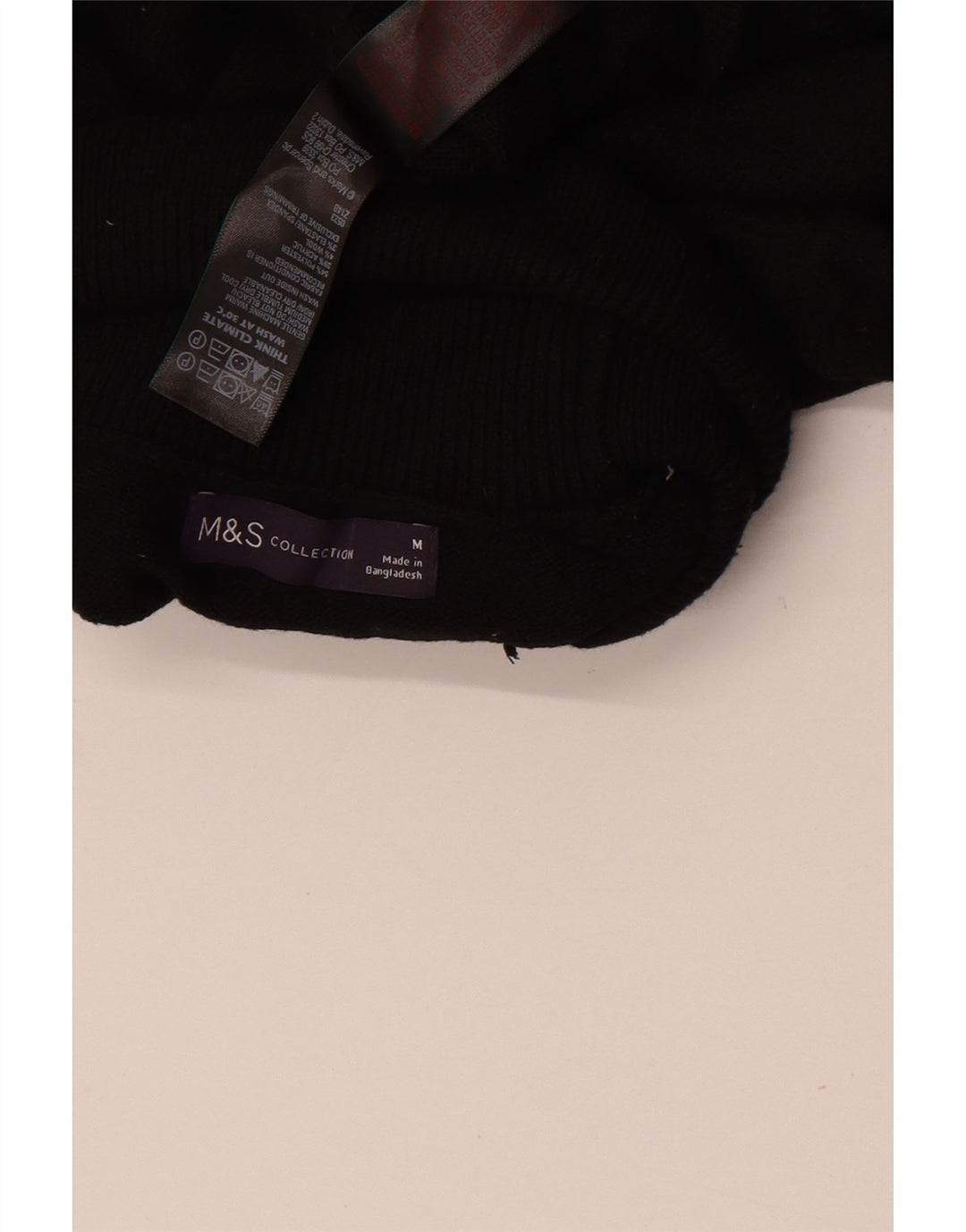 Marks & Spencer Womens Roll Neck Jumper Sweater UK 14 Medium Black