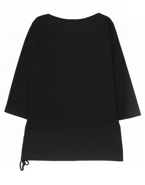 Marina Rinaldi Womens Top 3/4 Sleeve UK 14 Medium Black Viscose
