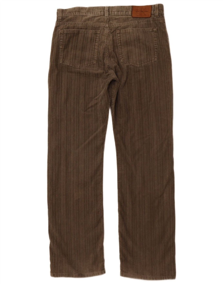 CALVIN KLEIN Mens Straight Corduroy Trousers W33 L32 Brown Cotton