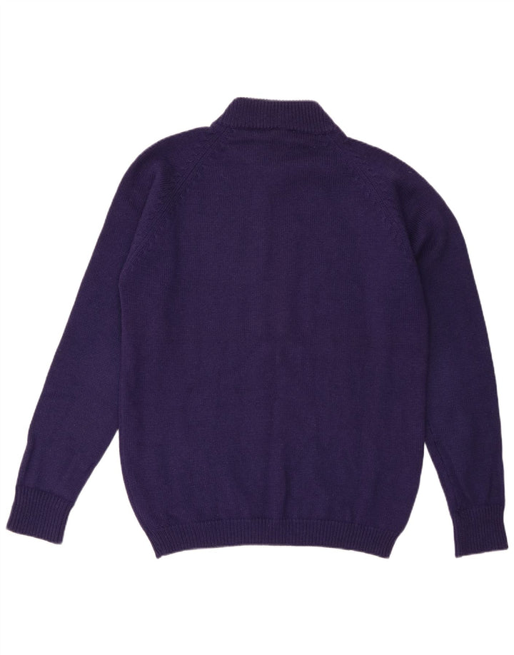 Vintage Mens Crew Neck Jumper Sweater EU 52 Large Purple Wool