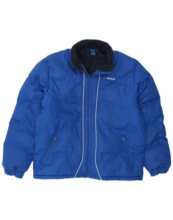 Reebok Mens Padded Jacket UK 42 XL Blue Polyester
