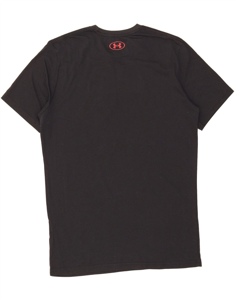 UNDER ARMOUR Mens Heat Gear Graphic T-Shirt Top Medium Black Cotton Vintage Under Armour and Second-Hand Under Armour from Messina Hembry 