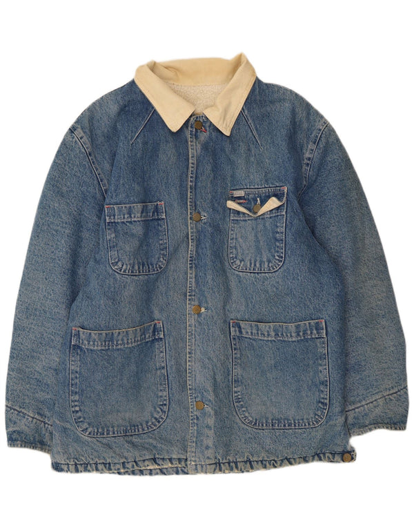 Outsider Mens Sherpa Denim Jacket UK 40 Large Blue Cotton