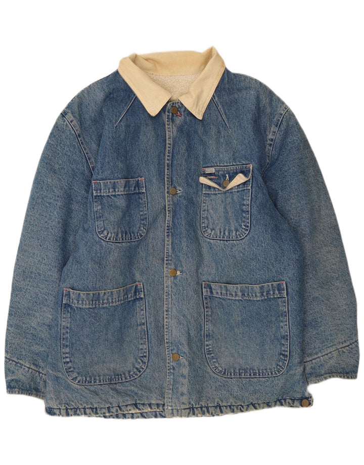 Outsider Mens Sherpa Denim Jacket UK 40 Large Blue Cotton