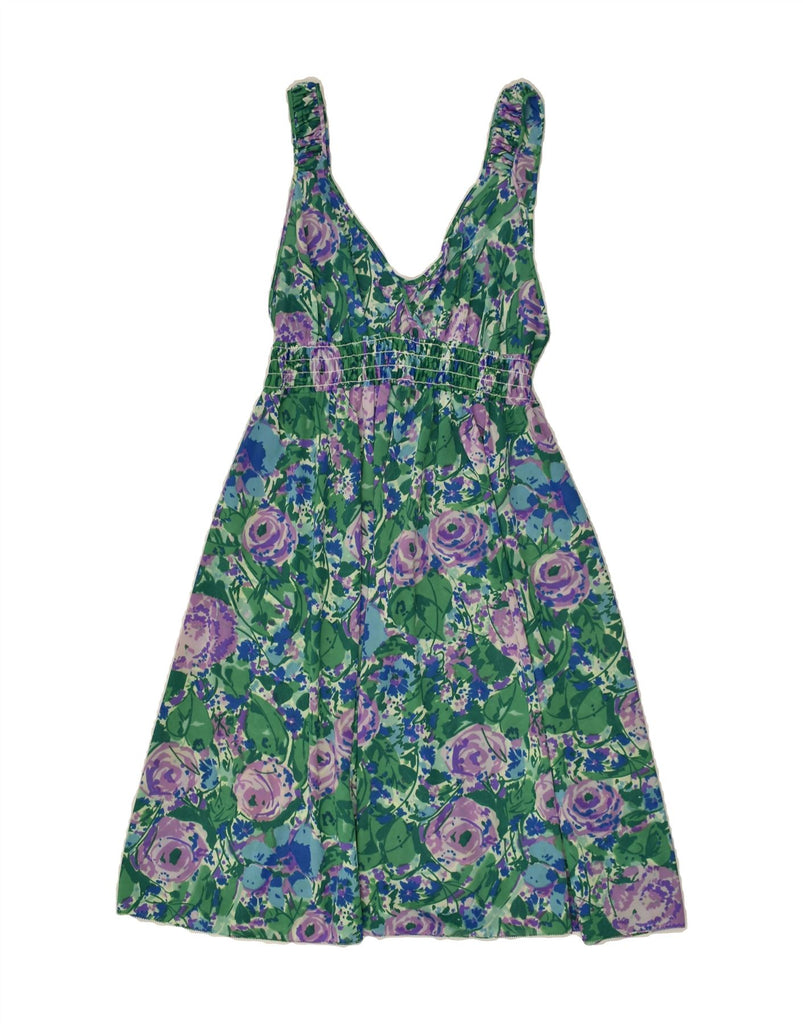 VINTAGE Womens Sundress UK 0 2XS Green Floral | Vintage Vintage | Thrift | Second-Hand Vintage | Used Clothing | Messina Hembry 