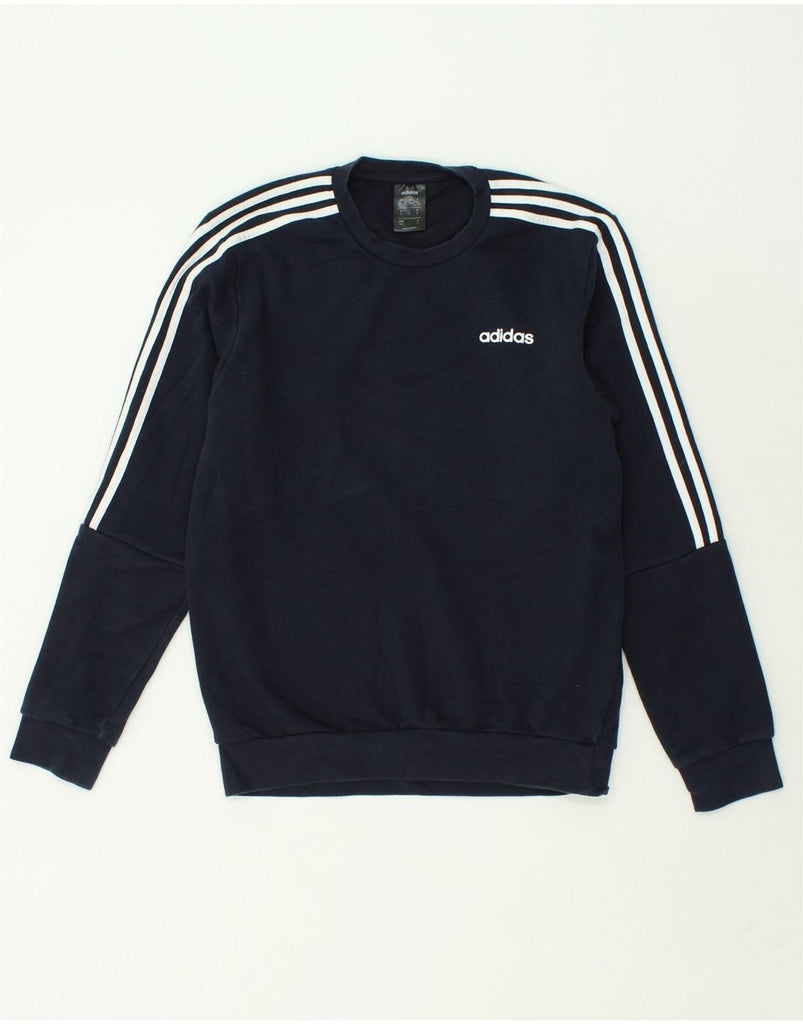 ADIDAS Mens Graphic Sweatshirt Jumper Medium Navy Blue Cotton | Vintage Adidas | Thrift | Second-Hand Adidas | Used Clothing | Messina Hembry 