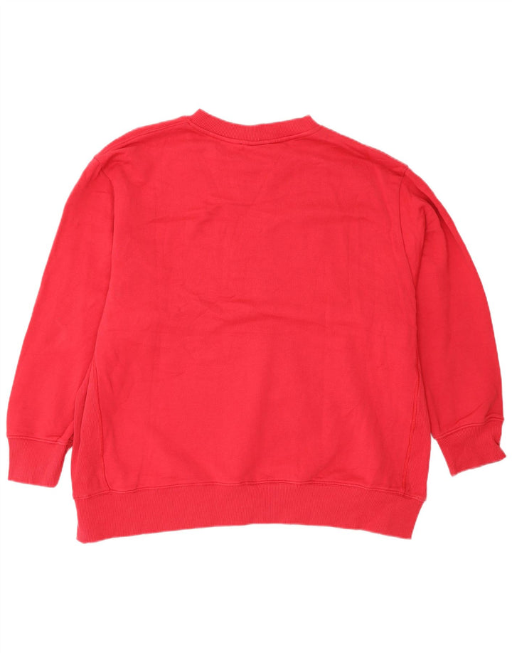 Zara Womens Harvard Oversized Sweatshirt Jumper UK 16 Large Red Cotton