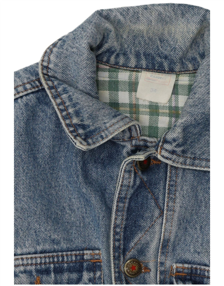 Casucci Boys Graphic Denim Jacket 10-11 Years Blue Cotton