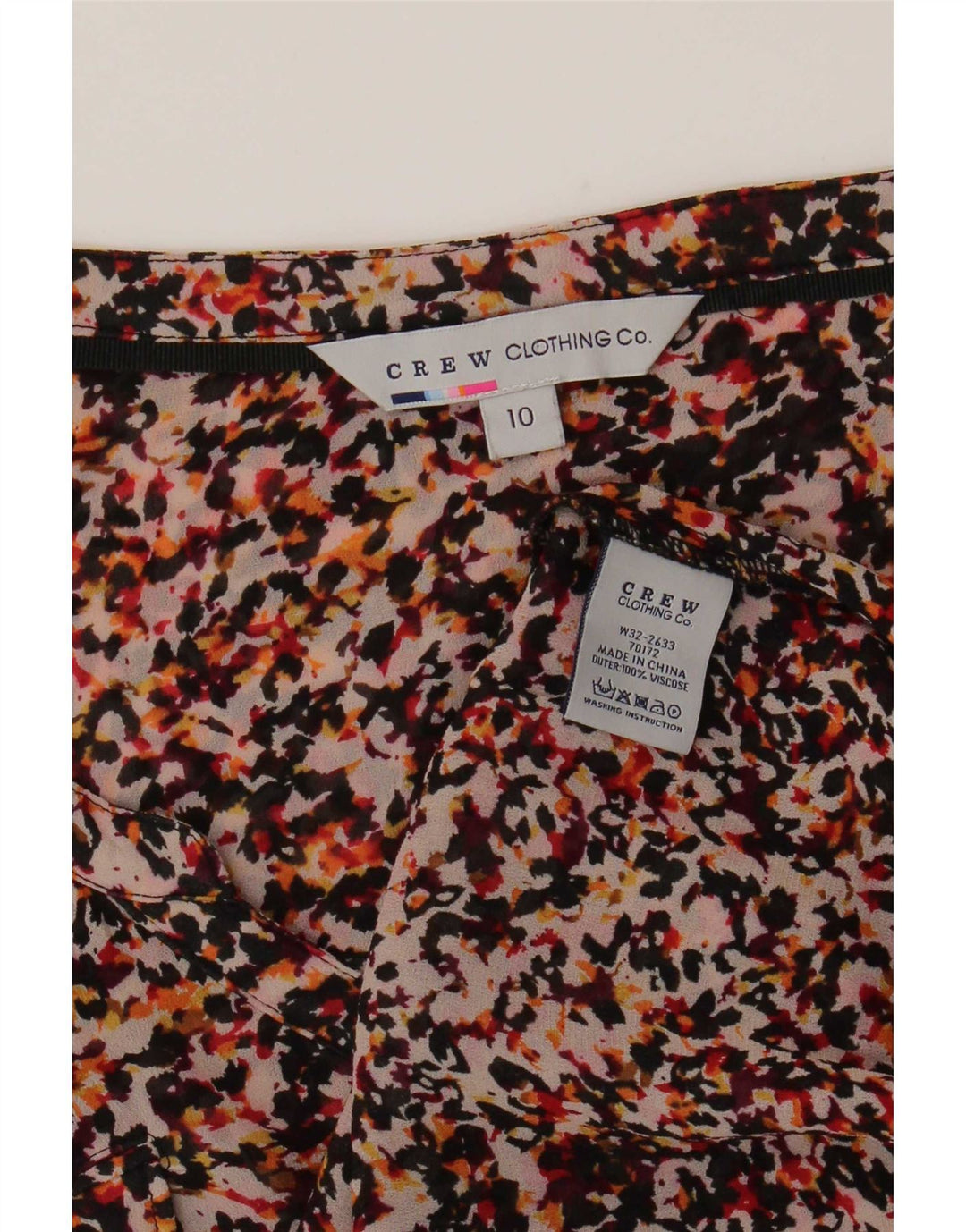 Crew Clothing Womens Abstract Pattern Shirt Blouse UK 10 Small Multicoloure