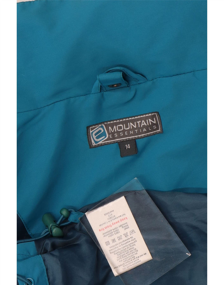 Mountain Essentials Womens Rain Jacket UK 14 Large Blue Nylon