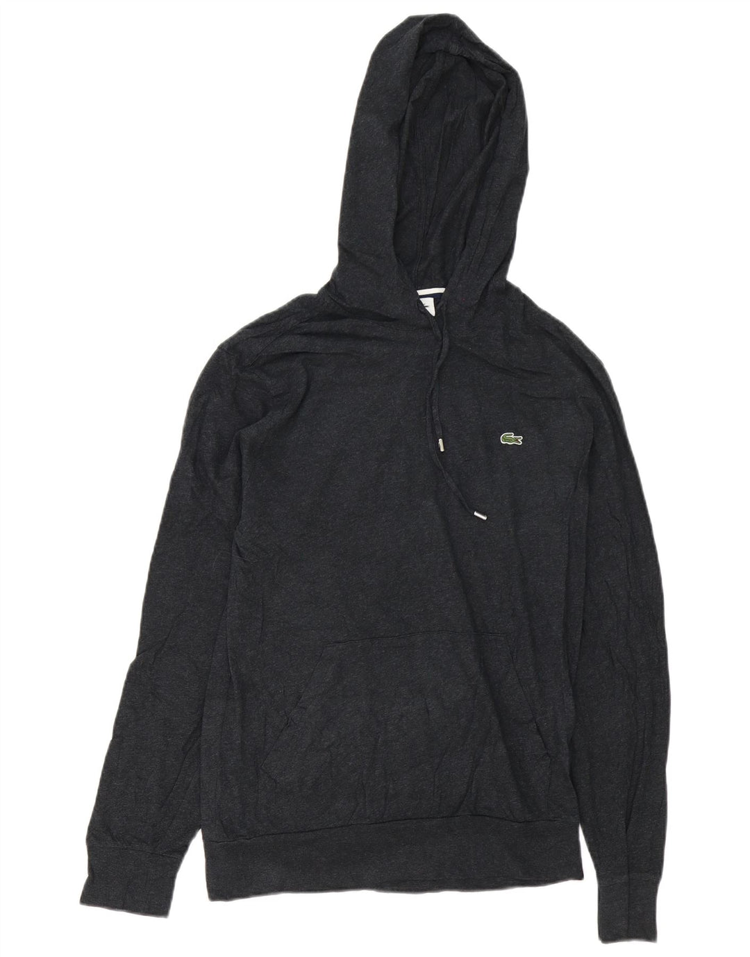 Lacoste Mens Hoodie Jumper Size 4 Medium Grey Cotton