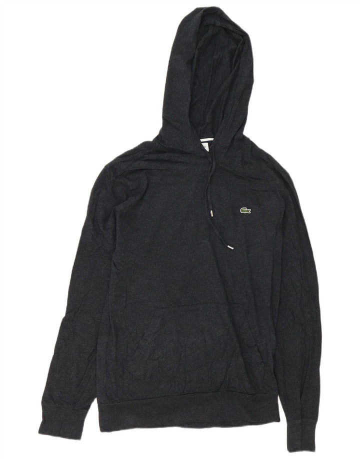 Lacoste Mens Hoodie Jumper Size 4 Medium Grey Cotton