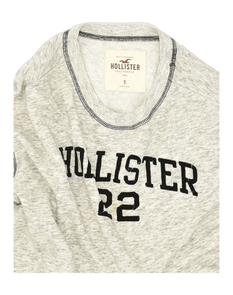 HOLLISTER Mens Graphic Top Long Sleeve Small Grey Cotton | Vintage Hollister | Thrift | Second-Hand Hollister | Used Clothing | Messina Hembry 