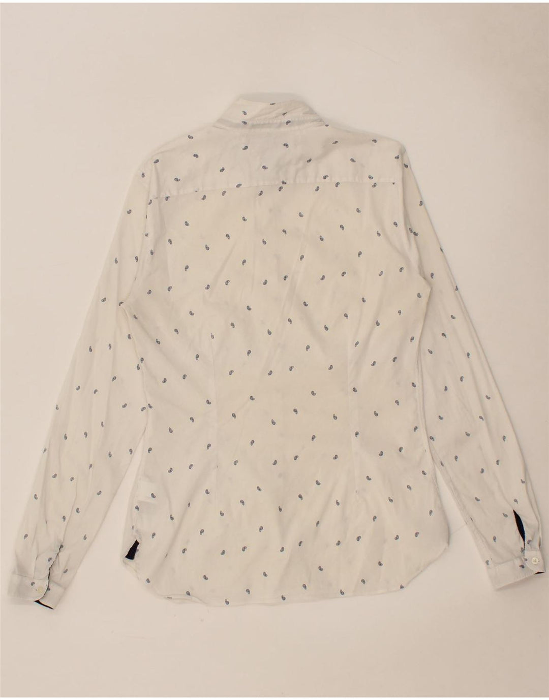 TOMMY HILFIGER Womens Slim Fit Shirt US 6 Medium White Paisley Vintage Tommy Hilfiger and Second-Hand Tommy Hilfiger from Messina Hembry 