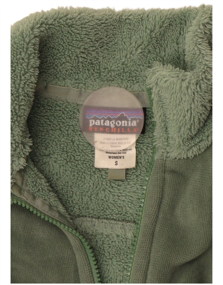 Patagonia Womens Sherpa Tracksuit Top Jacket UK 10 Small Green Polyester