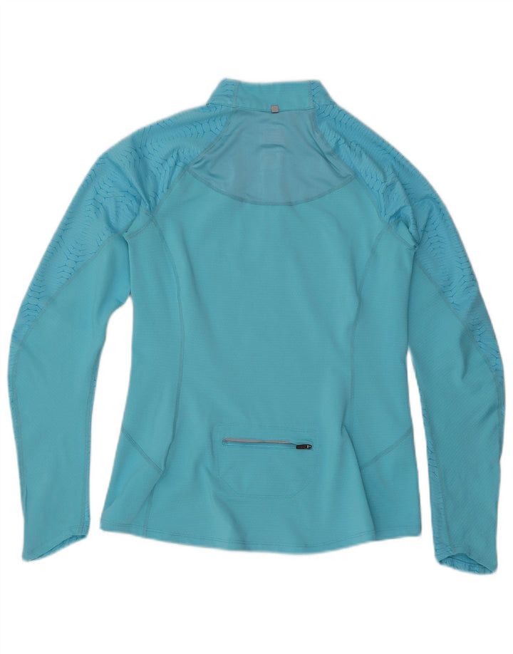 NIKE Womens Zip Neck Pullover Tracksuit Top UK 12/14 Medium Blue Geometric