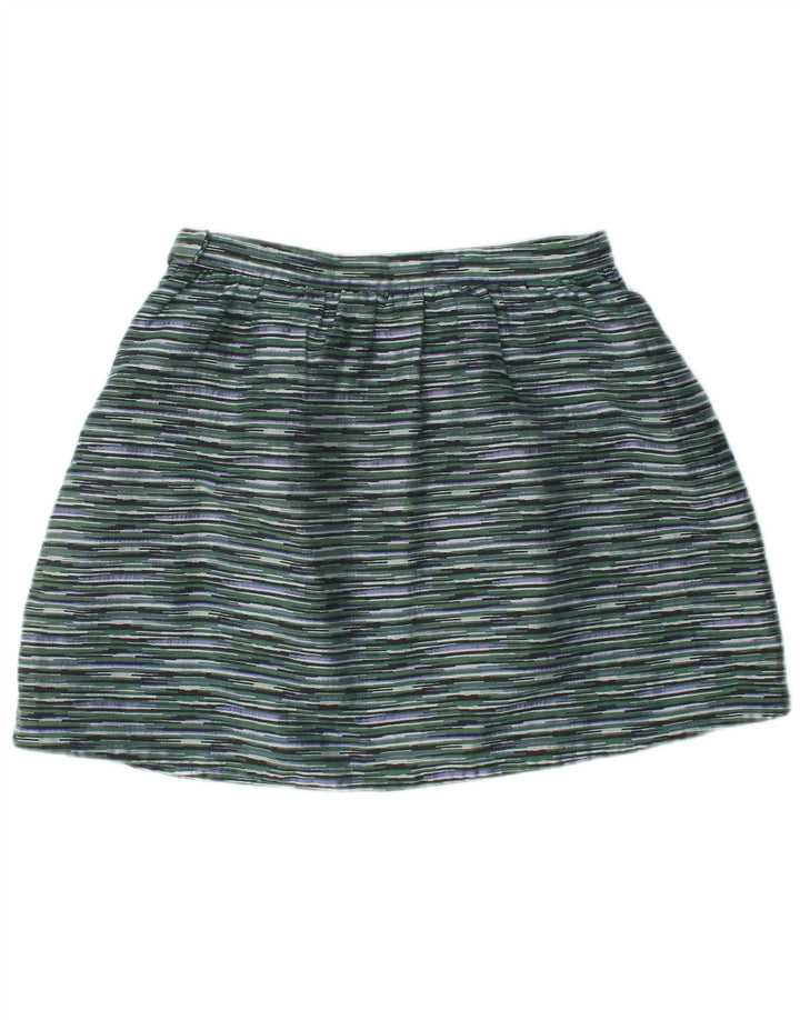 COS Womens A-Line Skirt EU 38 Medium W30  Green Striped Cotton