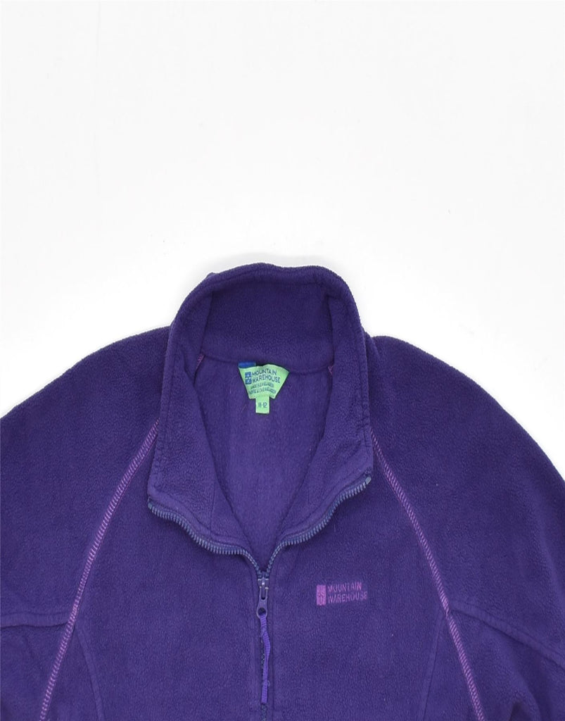 MOUNTAIN WAREHOUSE Girls Fleece Jacket 11-12 Years Purple Polyester | Vintage | Thrift | Second-Hand | Used Clothing | Messina Hembry 