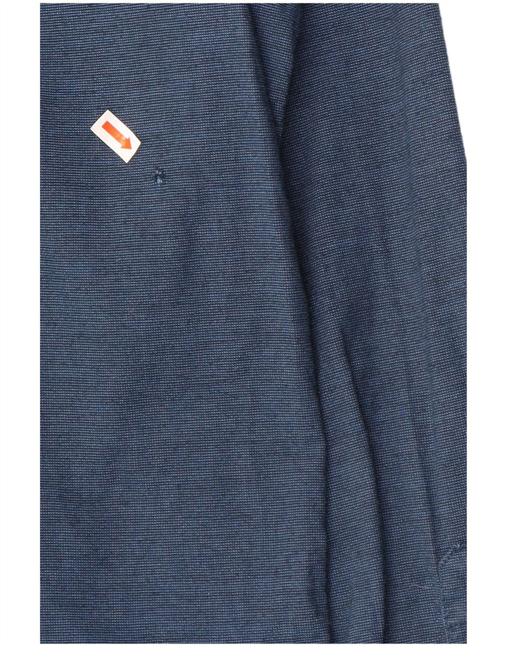 Hollister Mens Slim Fit Shirt Medium Navy Blue Cotton