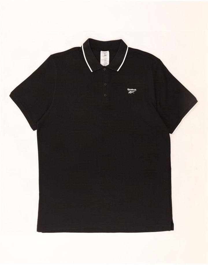 Reebok Mens Polo Shirt 2XL Black Cotton