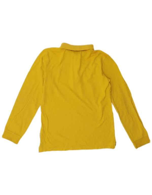 Henry Cottons Boys Long Sleeve Polo Shirt 13-14 Years Small Yellow Cotton