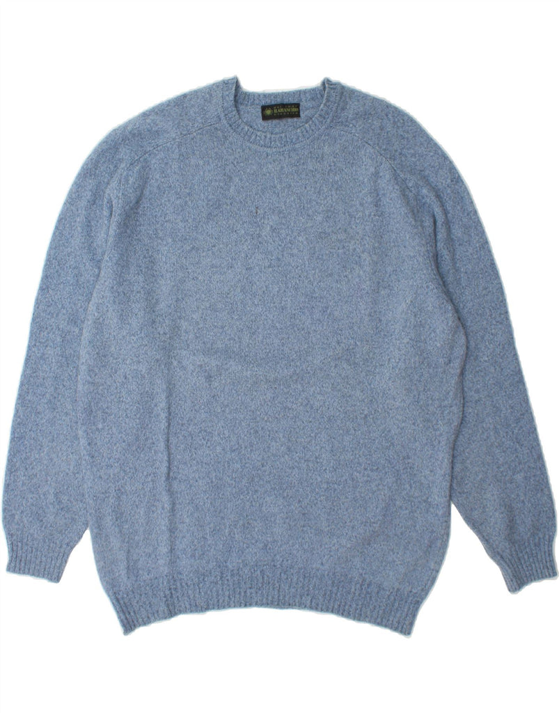 IL GRANCHIO Mens Crew Neck Jumper Sweater Large Blue Wool Vintage Il Granchio and Second-Hand Il Granchio from Messina Hembry 