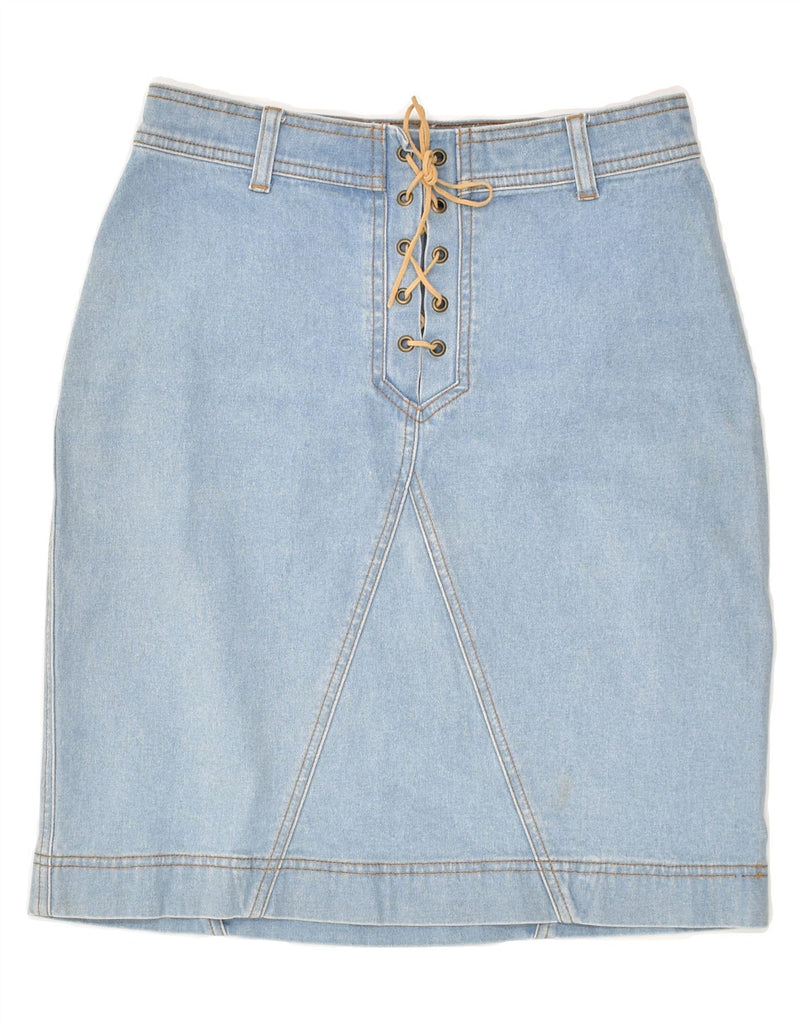 JOHN BANER Womens Denim Skirt UK 12 Medium W29  Blue Cotton | Vintage John Baner | Thrift | Second-Hand John Baner | Used Clothing | Messina Hembry 