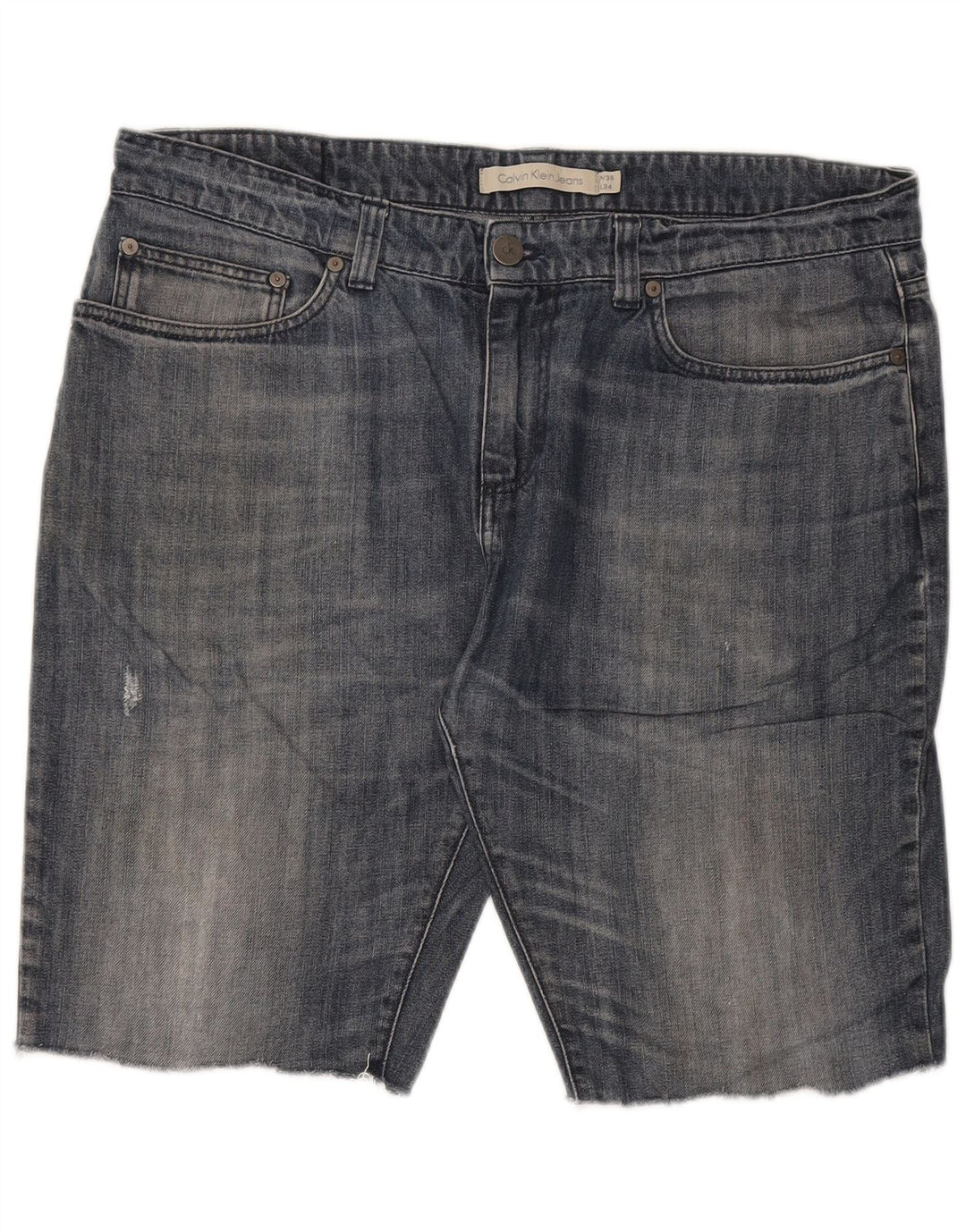 Calvin Klein Mens Denim Shorts W36 Large  Blue Cotton