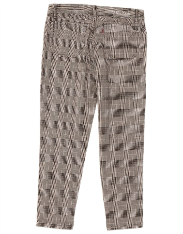 Jeckerson Womens Slim Cropped Trousers W26 L25 Grey Houndstooth