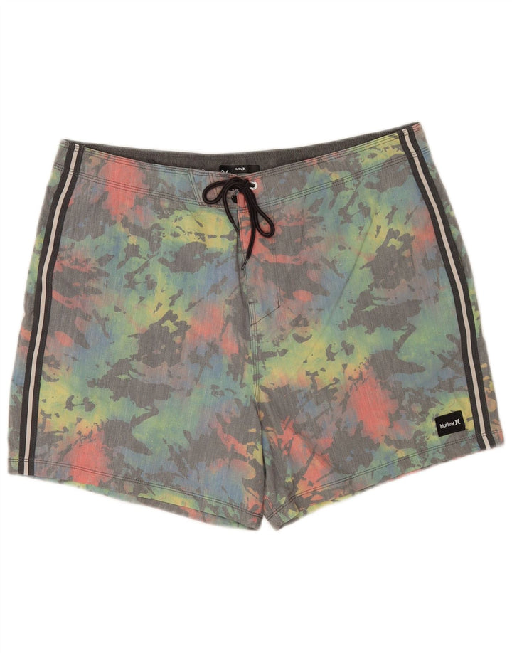 Hurley Mens Phantom Swimming Shorts Large  Multicoloured Tie Dye Cotton