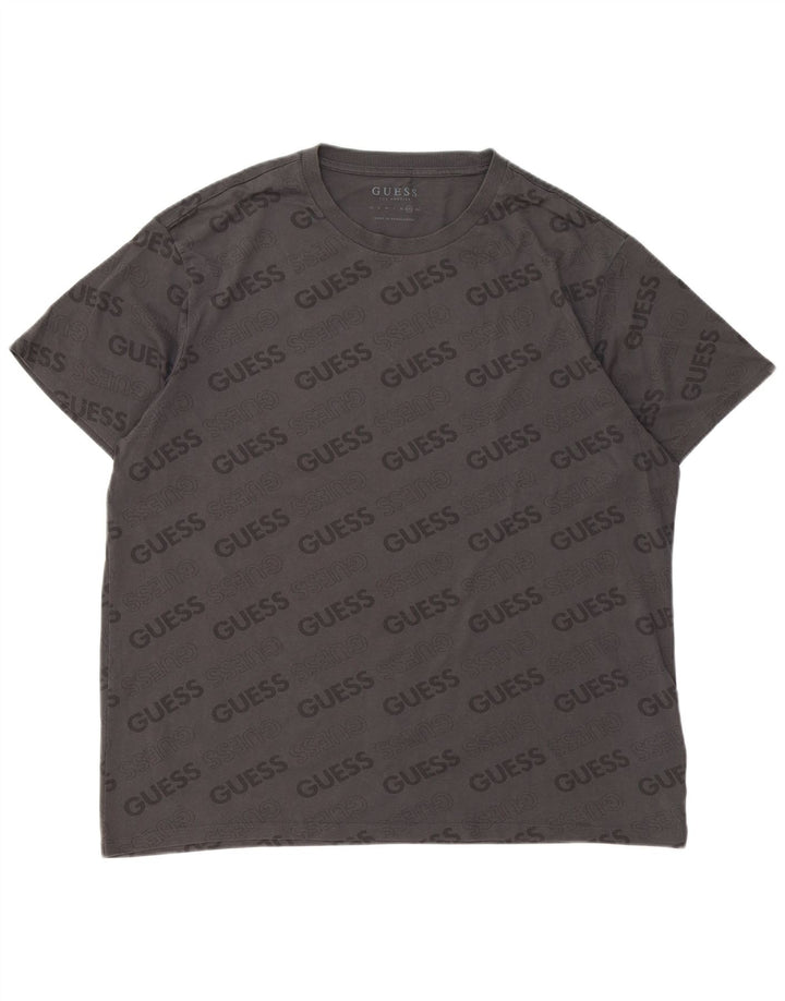 Guess Mens Graphic T-Shirt Top 2XL Grey Cotton