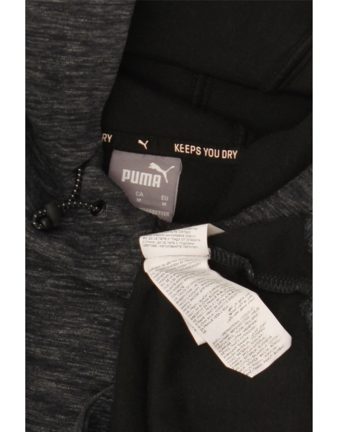 Puma Mens Hoodie Jumper Medium Grey Flecked Cotton