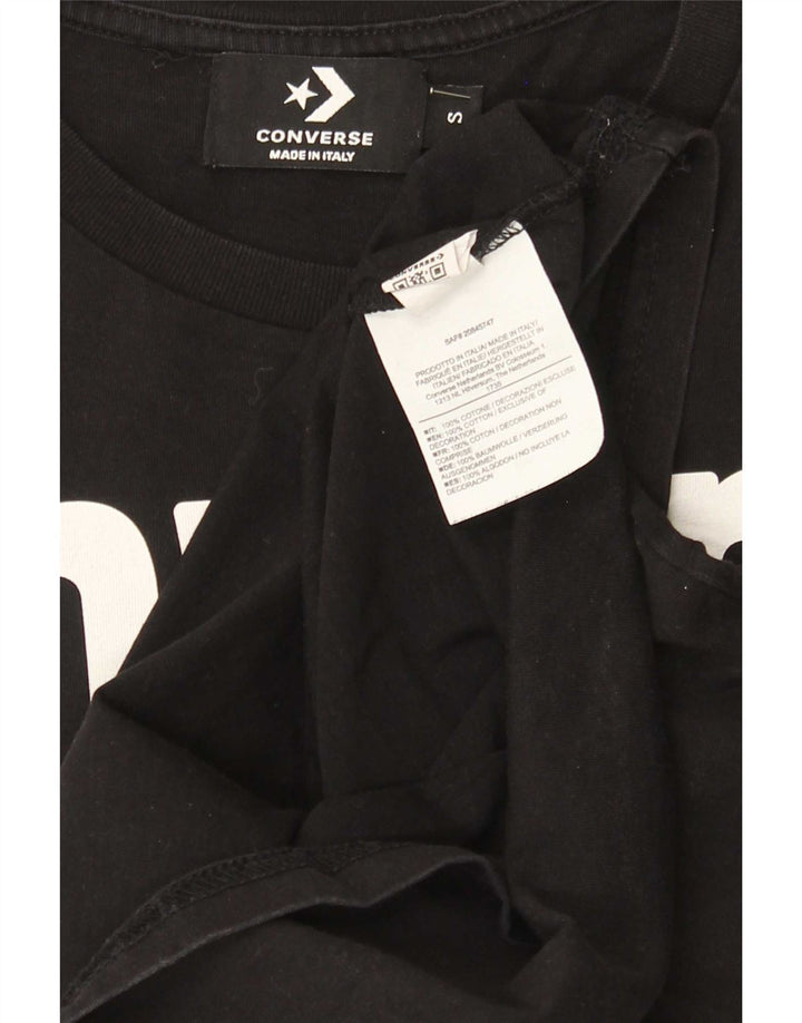 Converse Mens Graphic T-Shirt Top Small Black Cotton